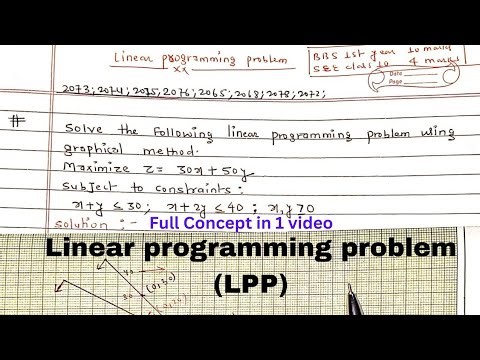Solve the Linear programming problem (LPP) using graphical method | maximize Z=30x+50y | Minimize