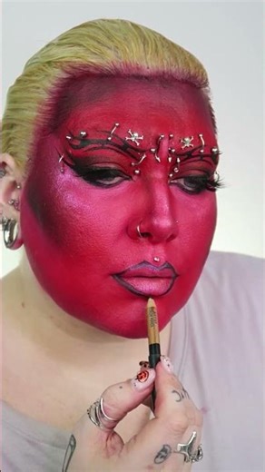 DIY Red Devil with Piercings Makeup Tutorial