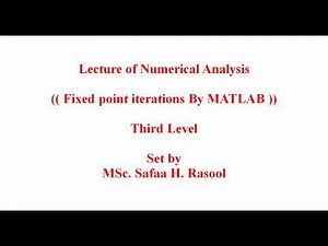 Fixed point iterations by MATLAB
