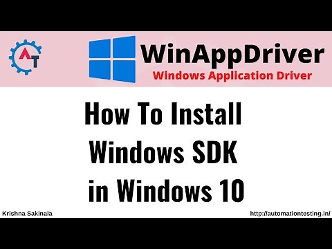 7. WinAppDriver Tutorial | How to Install Windows SDK in Windows 10