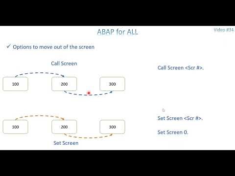Video 34: ABAP - Module Pool Programming Part 5 (Screen Call & Exit Statements, POV, POH)