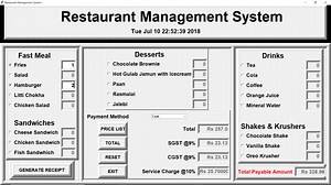 Restaurant Management System In Python With Source Code - Download Free Projects | CodeZips