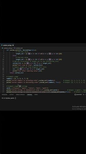 python sort | custom sort in python #python