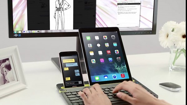 Logitech K480 Wireless Multi-Device Keyboard for Windows, macOS, iPadOS, Android or Chrome OS, Bluetooth, Compact, Compatible with PC, Mac, Laptop, Smartphone, Tablet - Black