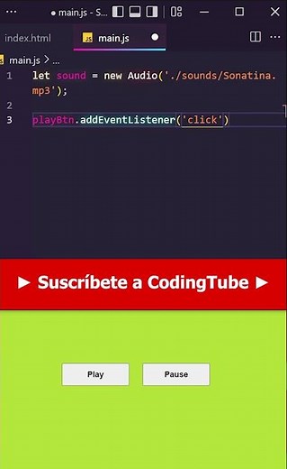 APRENDE a reproducir AUDIO 🔊 en tu página web usando JAVASCRIPT - #shorts