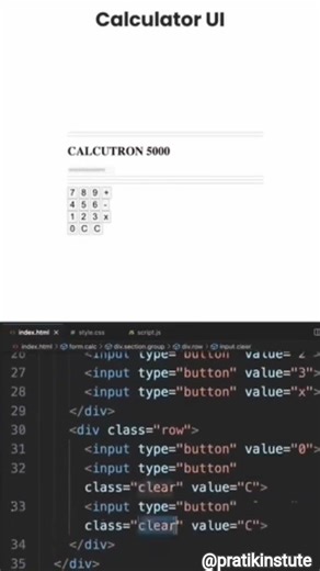 Simple Calculator Using HTML,CSS & JavaScript #web development# #web development #coding #htmlcssjs