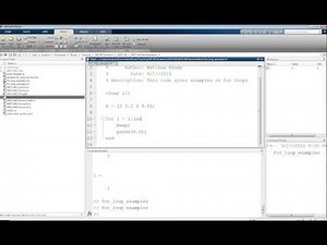 MATLAB Tutorial Lesson #04c: Basics of For Loops