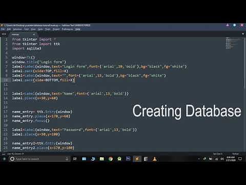 Saving data in database with Python Tkinter Tutorial