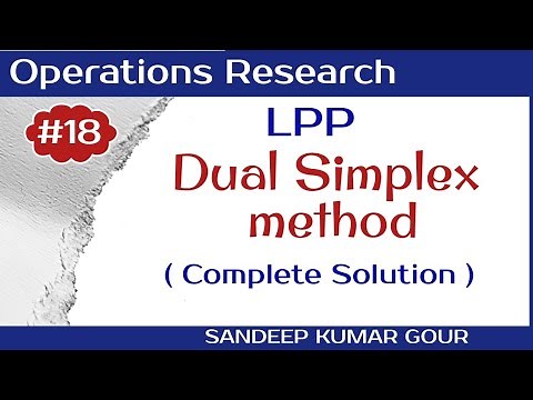 Dual simplex method | solution of LPP | Lecture.18