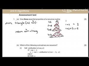 A Level Computer Science - RECURSION - AQA exam style question