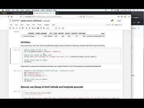 Python | GeoPy, query addresses and latitude / longitude data