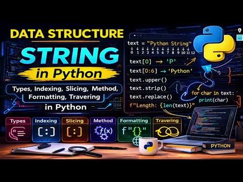Lecture 16: Strings in Python ||Types, Indexing, Slicing, methods, formatting, Traversing (Hinglish)