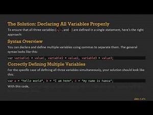 How to Declare and Define Multiple Variables in One Statement in JavaScript