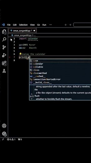calendar in Python 📆📅 #coding #python