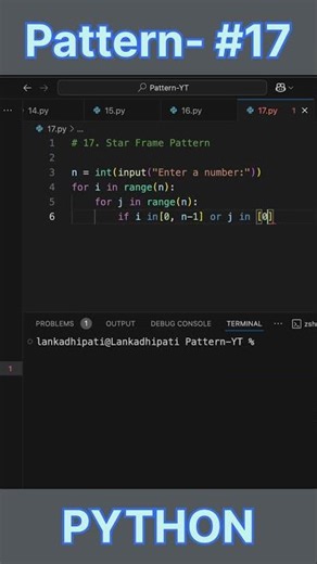 Python Pattern #17– Star Frame🔥 | Beginner Friendly #shorts #coding #python