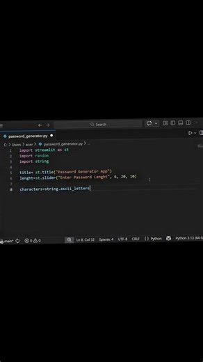 Build Password Generator App in Python 🔐 | Streamlit Web App Tutorial for Beginners