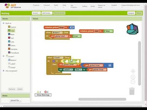 Appinventor Make a timer count down