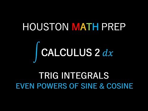 Trig Integrals (Even Powers of Sine and Cosine)