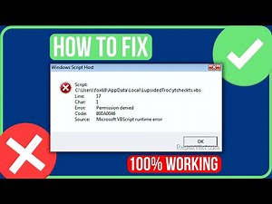 MICROSOFT VBSCRIPT RUNTIME ERROR FIX | Fix Windows Script Host Error