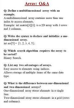 Introduction to Arrays Questions with Answers | Data Structure