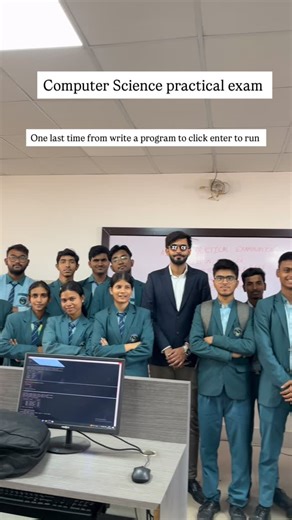 Srinath Public School on Instagram: "One last time to click enter to run the program. 12th CS final computer science practical. #srinathpublicschool #farewell #schoollife #school"