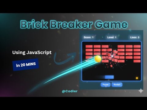 Brick Breaker Game|| Game-5 || HTML|| CSS|| JavaScript || Tutorial || Frontend|| @CodlerOfficial