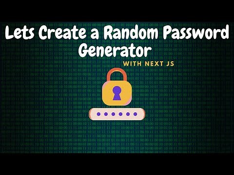 Making a random password generator with next.js