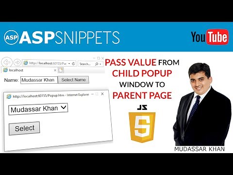 Pass value from child popup window to parent page window using JavaScript