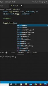 Toggles a class for an HTML element in JavaScript #Shorts