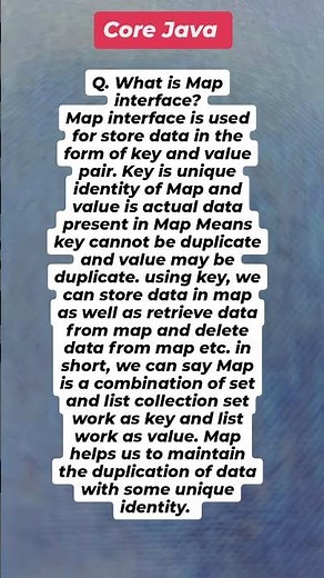 "Understanding the Map Interface in Java: Key-Value Pairs Explained"