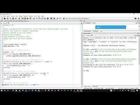 Programming in Python - Chapter 6 Exercises - Fall 2019