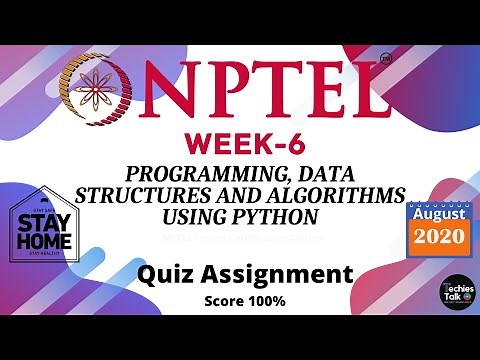 NPTEL Programming, Data Structures And Algorithms Using Python Week 6 Quiz Assignment Solutions