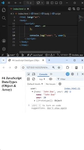 #4 JavaScript DataTypes (Object & Array)