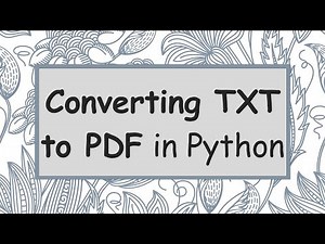 Converting TXT to PDF in Python