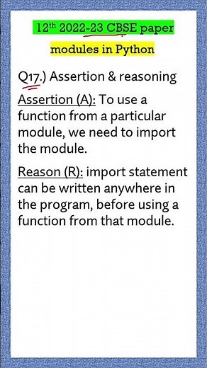 Question - 17 | modules in Python | CBSE PYQ | Class 12th CBSE 2022-23 Computer Science Paper