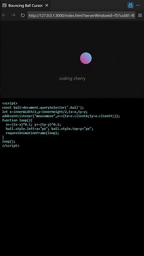 Bouncing Ball Cursor Using CSS & JavaScript | Interactive Animation ⚪ #BouncingBallAnimation