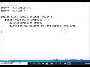 How to run applet program in java, How to save applet program, using command prompt, notepad