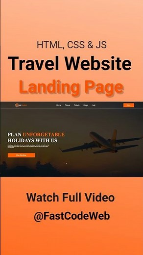 Travel Website Using HTML CSS | Step by Step Tutorial | Fast Code