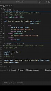 Python 3.14 introduces PEP 765: Finally, we’ll get a SyntaxWarning if we make the mistake of putting a ‘return’ statement in a ‘finally’ block (same goes for 'continue' and 'break'). | Thom Code