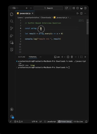 Array's Every Method | Javascript Interview Question #dsa #javascriptinterview #interview