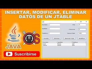 Insertar, modificar, eliminar datos de un jtable NetBeans