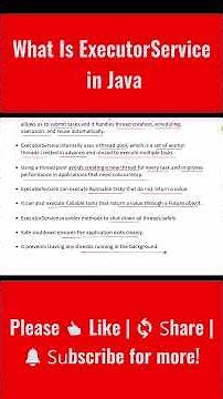 What Is ExecutorService in Java? #java