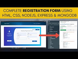🔴 Complete Registration Form using HTML, CSS, Node JS, Express, and MongoDB in Hindi in 2022