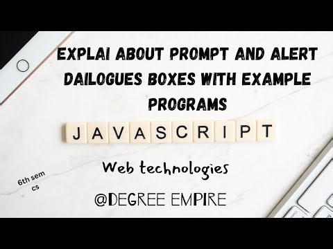 Explain about prompt and alert dailogue boxes with example #javascript #html #degree
