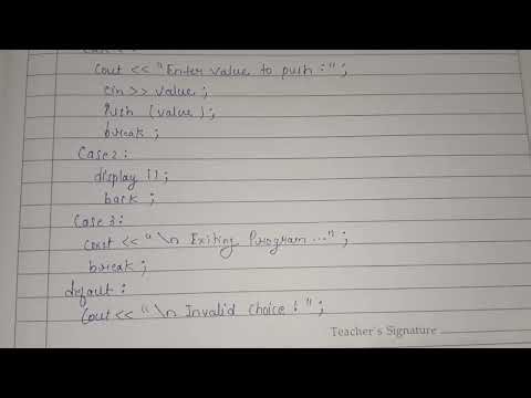 A c++ program to perform push operation in stack where stack should be created using array