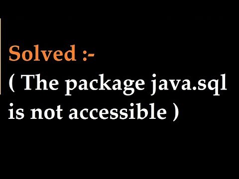 The package java.sql is not accessible