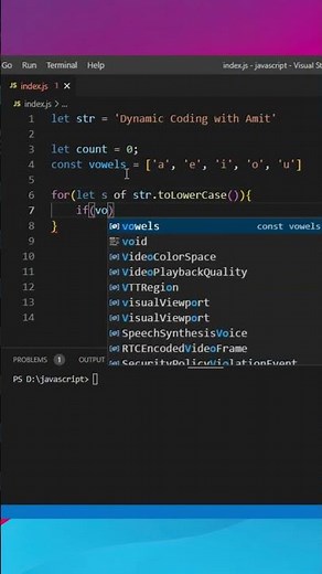 find the number vowels in string in javascript #coding #javascript #interview #dsa