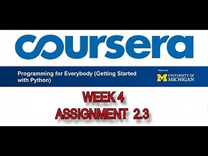 Coursera Python for Everybody EP-6 | Assignment 2.3 Solution (Week 4) | Shoeb Solves