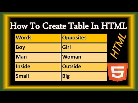 Creating Table In HTML | Creating Table In HTML Using VSCode