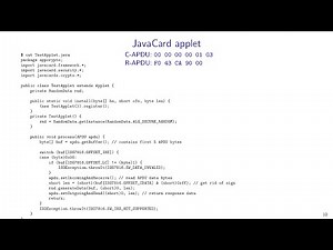 Applied Cryptography: 11. Smart cards (JavaCard)